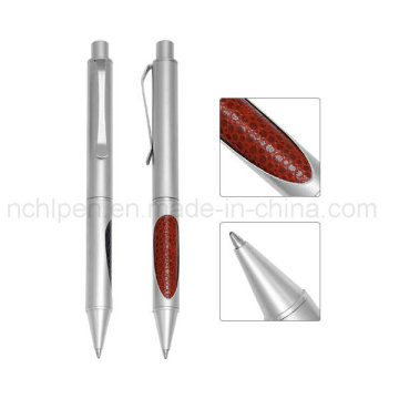 Nuevo remolque de cuero Patch Twist Ball Pen